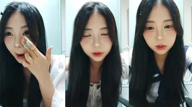 【极品❤️网红女高】高颜值韩国女主播私拍流出 约啪自慰反差玩物 舔食吸茎样子真销魂 狠狠艹穴抽插 (39)