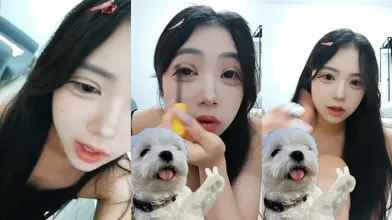 【极品❤️网红女高】高颜值韩国女主播私拍流出 约啪自慰反差玩物 舔食吸茎样子真销魂 狠狠艹穴抽插 (44)