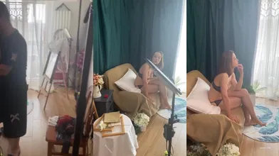 漂亮人妻拍艺术照