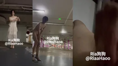 【淫荡母狗】奴性十足的贱母狗【Ria狗狗】舔马桶车库自慰 (1)