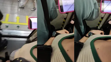 【高抄奶子】广东地铁近距离高抄大奶子飞机场 走光露点 (9)