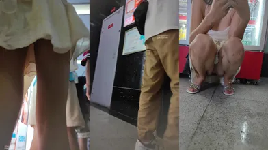 【KXCD】190小姐姐累了蹲下休息，粉色内内13处沾满姨妈血