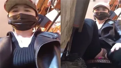 低调的是骚浪大排档老板娘穿着开裆裤带着跳蛋做生意