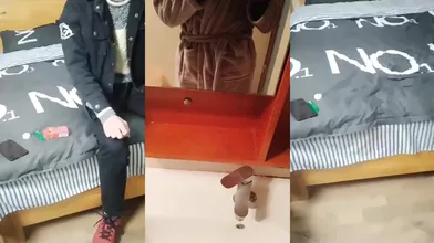 【推荐1_3】19岁小直男瞒着女友来应聘男模,被大叔诱骗开苞操射