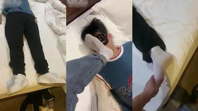 【第一部分】夜店迷奸三位直男帅哥,带到酒店请他们吃原味,真实剧情扣脚吃鸡都没反应