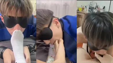 校园小狼狗 邀请好友一起来操粉 无套操射-1