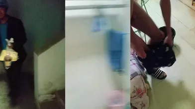 【福利版】真实对话 外卖小哥被拦在楼道里 大屌吓了他一跳 最终说服他和我进屋