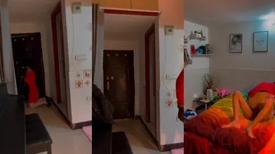 薄肌直男识破伪娘的计俩,发现是个男的之后更兴奋了,操逼笑得超开心,没想到这哥们口味这么重
