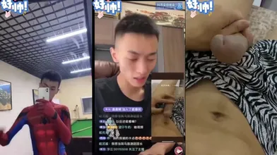 抖音张扬-为金主cos蜘蛛侠撸射大鸡巴