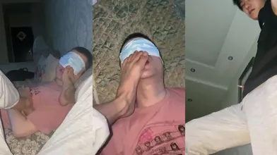 勾引直男来当主,最后被性感大脚踩射