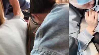 勾引滴滴司机,激发出他的下贱奴性,忍不住了停在路边就开始舔脚喷射