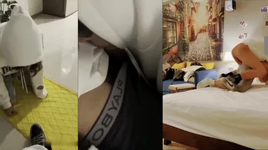 不爱露脸的小帅哥,刚吃完晚饭就过来加个快餐,裤子都没脱操完逼爽就直接走人