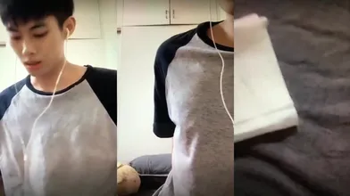 【粉丝福利】直男小哥被伪娘调戏,射了还嫌不够猛