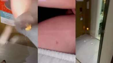 便利受的红色卫衣男孩