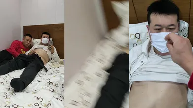北京小磊原创直男作品,勾引胖熊西裤大叔打飞机,口交,最后射精