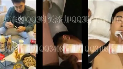 傻大个酒店和损友喝酒被放倒无套开苞操出个大洞