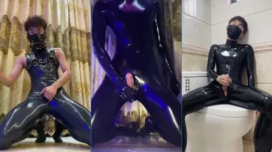 黑皮帅哥下班后穿上紧身衣狂撸大屌