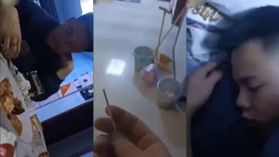醉酒社会直男,被大鸡男扒光无套猛操干射