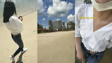 【骚劲小妖精】妹子沙滩边闲逛，找了个没人的地方口交编号542AC0E1