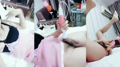 浓眉大眼TS郑娇蓉 开房自慰，AV棒搞得酥爽呻吟淫叫了起来，插穴震动龟头，一个人的快乐就是这样简单
