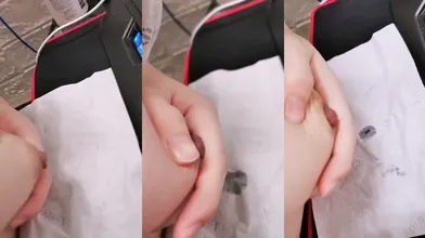 可爱的药娘千千 今天有奶挤，喷到了纸巾上，甜甜的奶好好喝~神奇，男人的乳房也能挤奶！