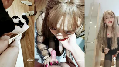 【胭脂芭比】TS陈冰 打扮如此性感酒店赴约，小鸡巴锁起来早已流淫丝，一番淫语挑逗，彼此欲火焚身，唯有艹才能泻火！