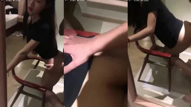 跪在椅子上后入高潮
