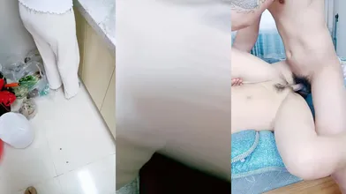 【剧情演绎】小嫂子家中厨房做饭勾引情欲来了之后直接推到强上无套猛操，直接操爽了内射！
