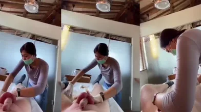 猎奇：给鸡鸡脱毛，通并快乐着，太刺激了，直接给整射了，射精时鸡巴不停跳动！