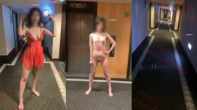 “我老婆没和你一起回来？”绿帽约单男酒店开发骚妻，鲜艳的红裙映衬下骚妻格外魅惑，与单男在